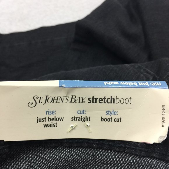 NWT St. John's Bay Straight Bootcut Jeans Size 16 Womans High Rise Faded Black - Picture 8 of 12